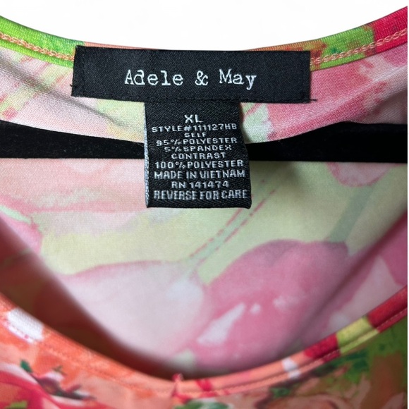 Adele & May women's floral sheer overlay blouse. Size XL - Picture 3 of 6